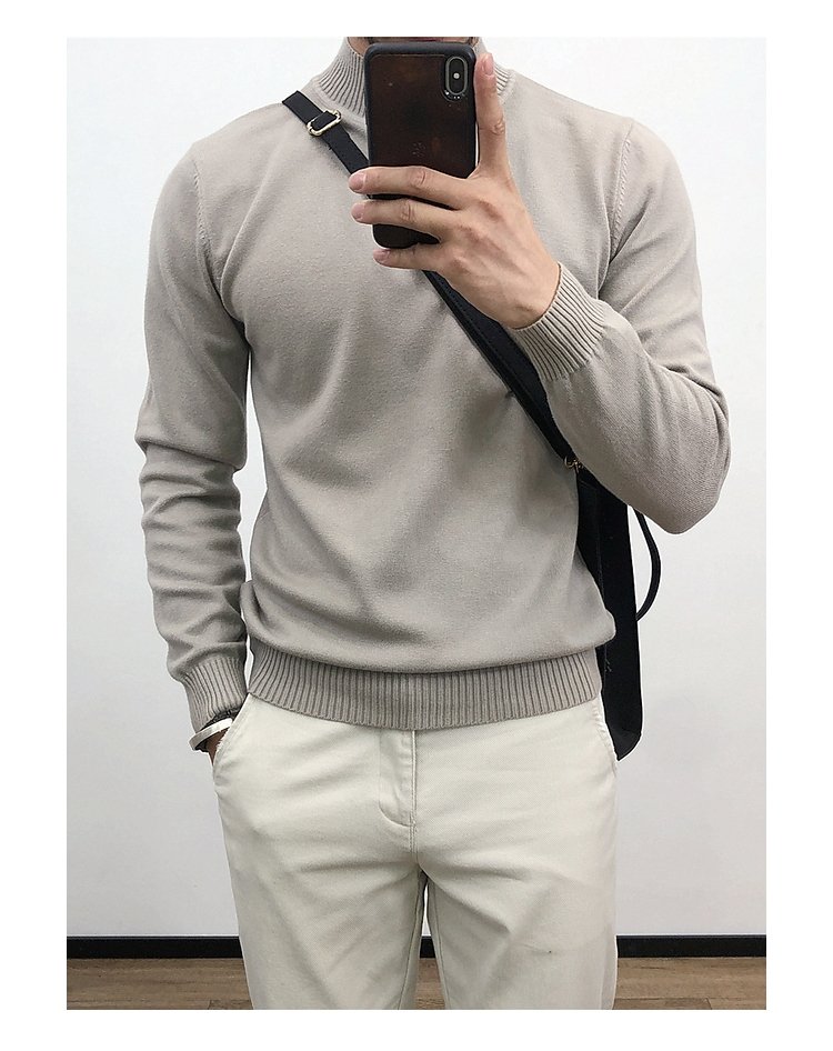 Мужской свитер с полувысоким воротником оптом