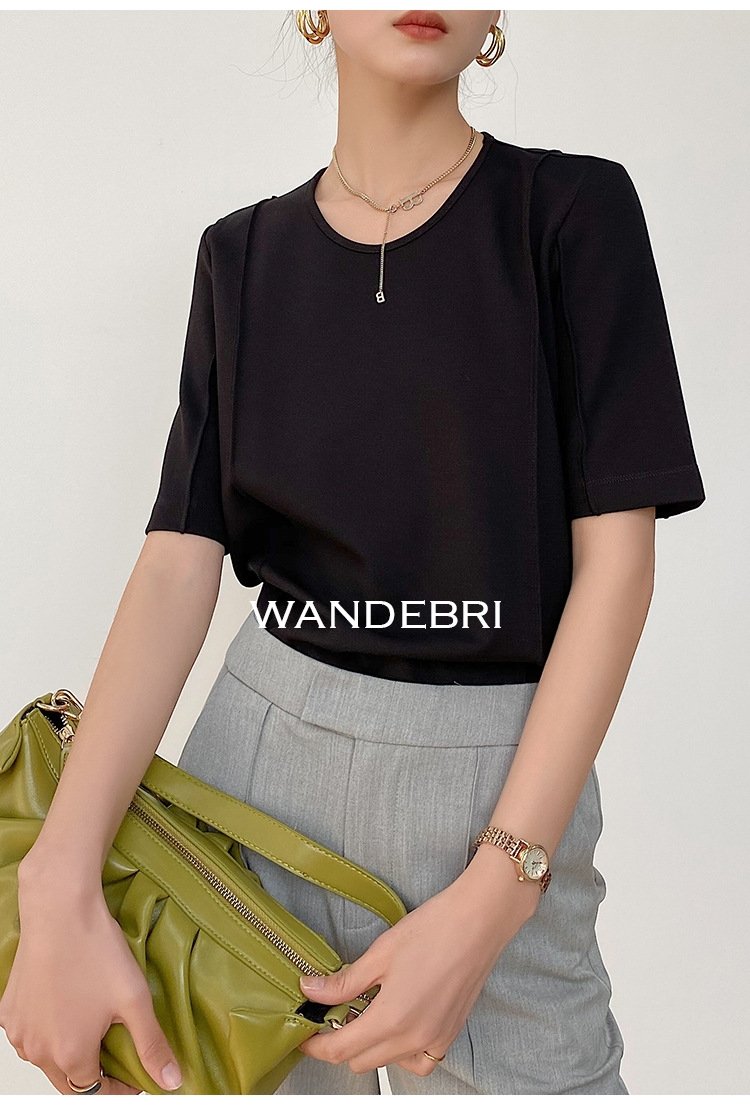 Летняя футболка из шелка и рома с короткими рукавами оптом