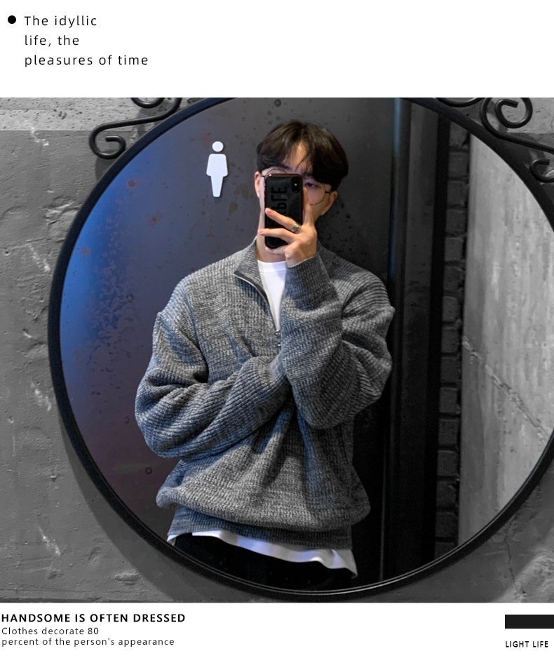 Мужская толстовка с высоким воротником и молнией оптом