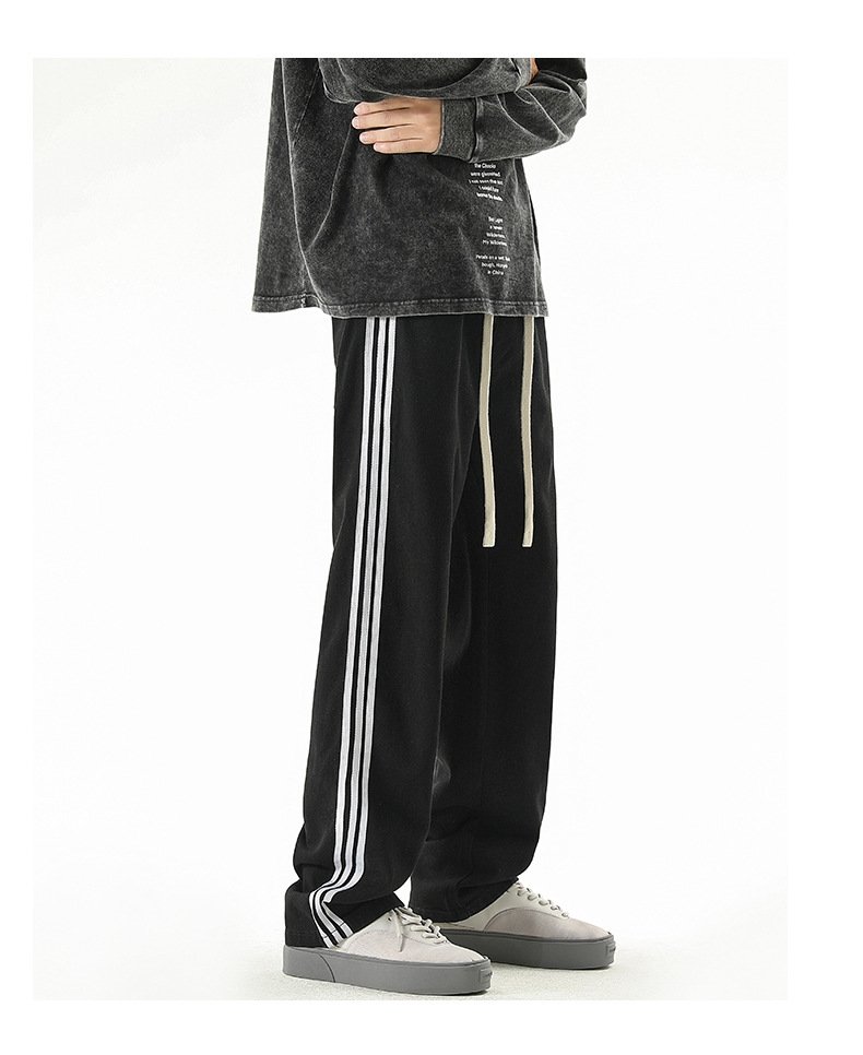 Мужские джинсы с принтом трех полосок оптом из Китая