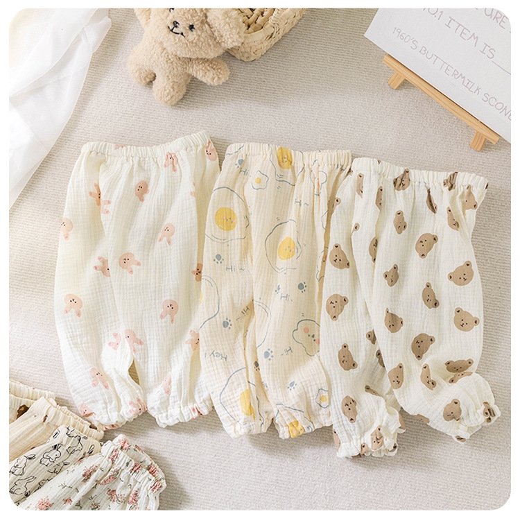 Летние детские штаны из марли оптом