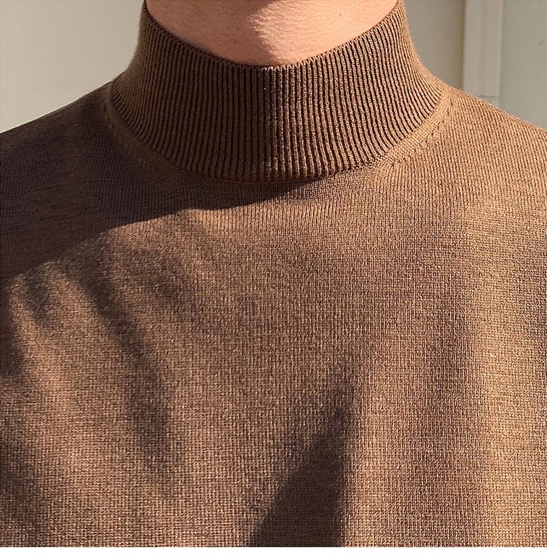 Мужской свитер с длинным рукавом и полувысоким воротником оптом