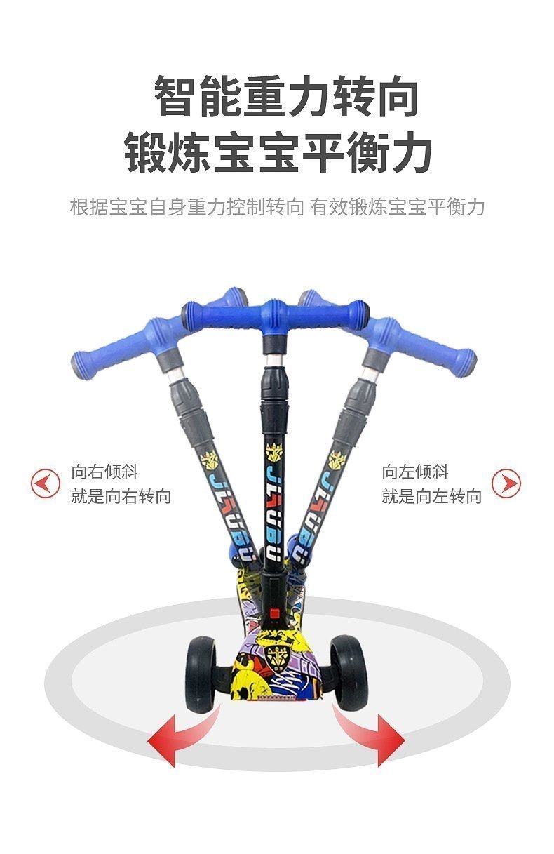 Детский трехколесный самокат с музыкой и светящимися колесами оптом