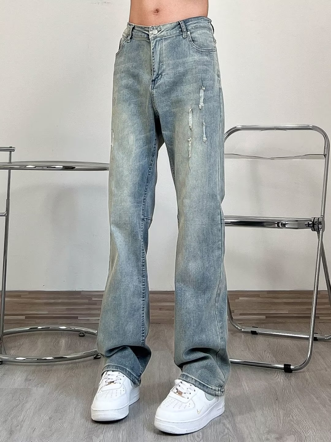 Мужские джинсы прямого кроя в стиле Хайстрит оптом из Китая