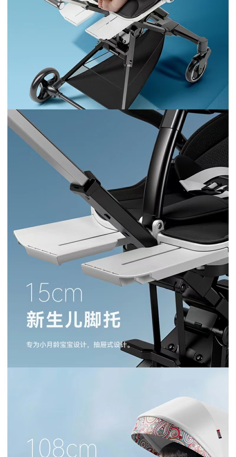 Playkids普洛可遛娃婴幼儿可躺可换向高景观轻便推车一键折叠X6X7 оптом из Китая