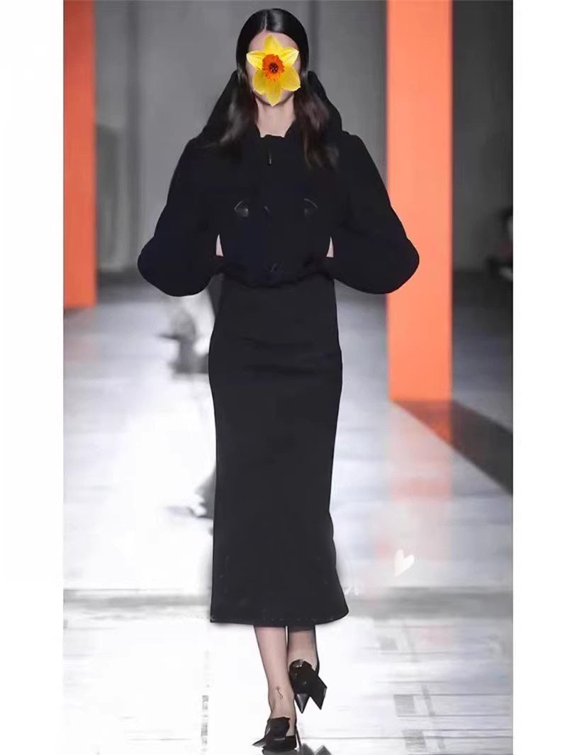 Высокая юбка-карандаш из шерсти с высокой талией оптом из Китая