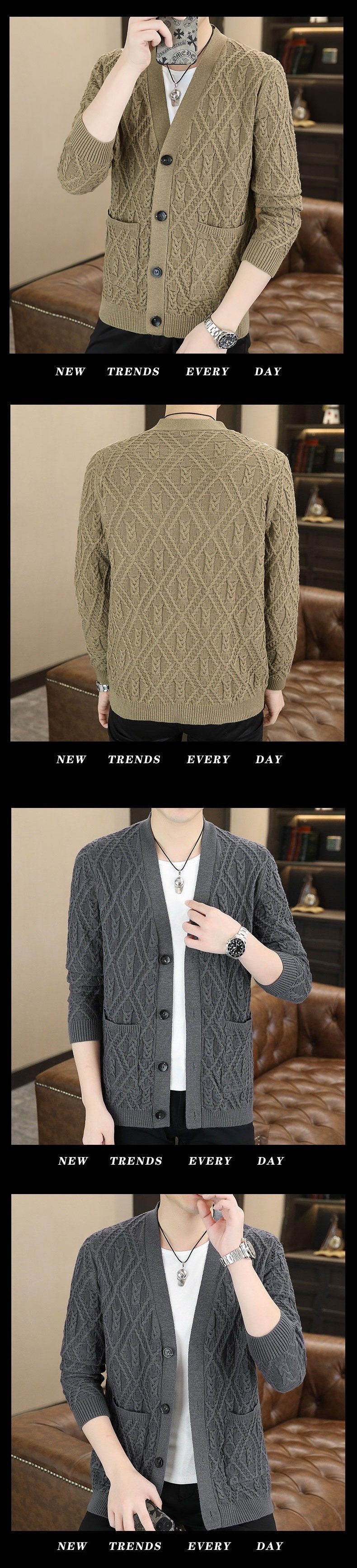 Мужская вязаная кардиган-свитер в стиле casual на весну и осень оптом