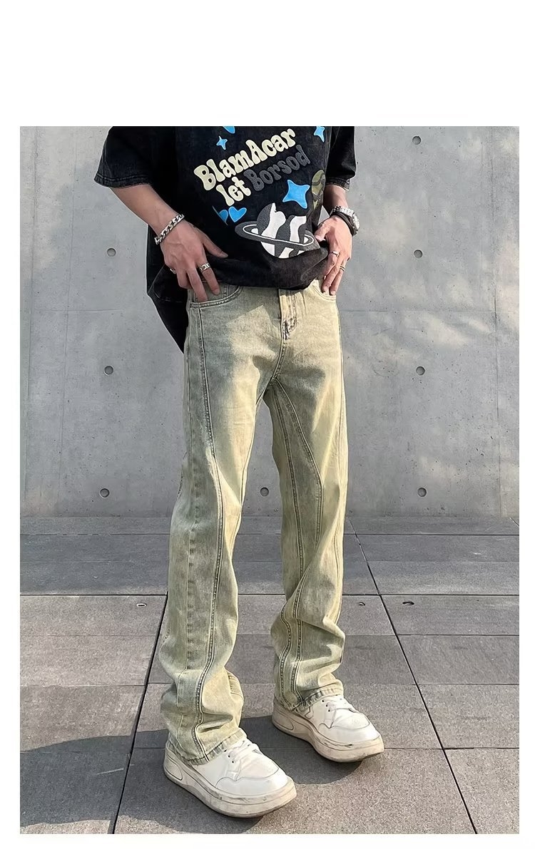 Мужские джинсы с эффектом выцветания оптом из Китая
