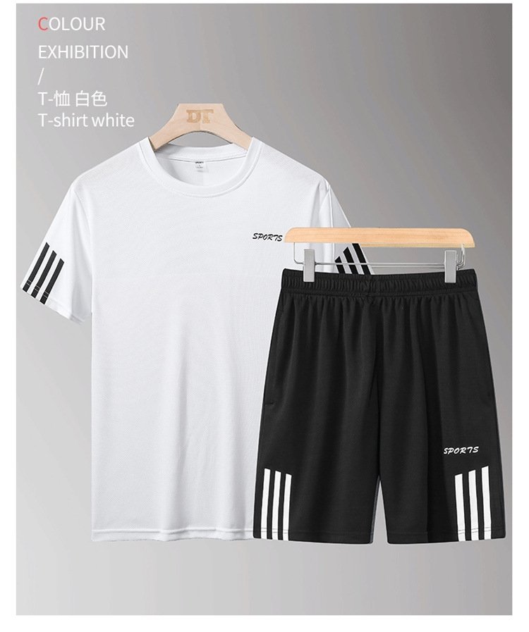 Летний спортивный костюм с короткими штанами и футболкой оптом из Китая