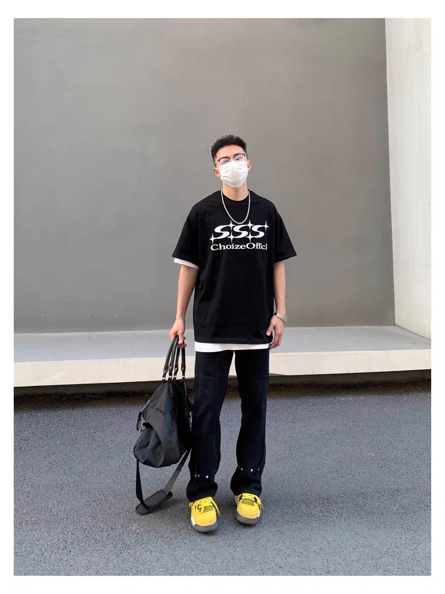 Черные джинсы с пуговицами и прямыми штанинами оптом из Китая