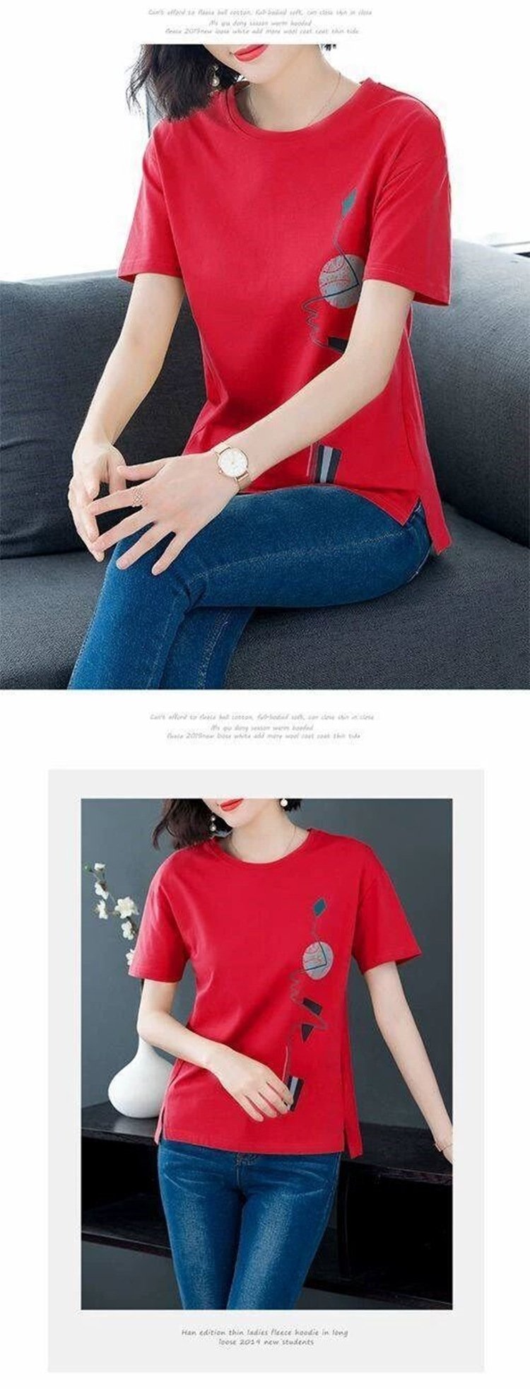 Футболка с коротким рукавом 2024 для женщин оптом