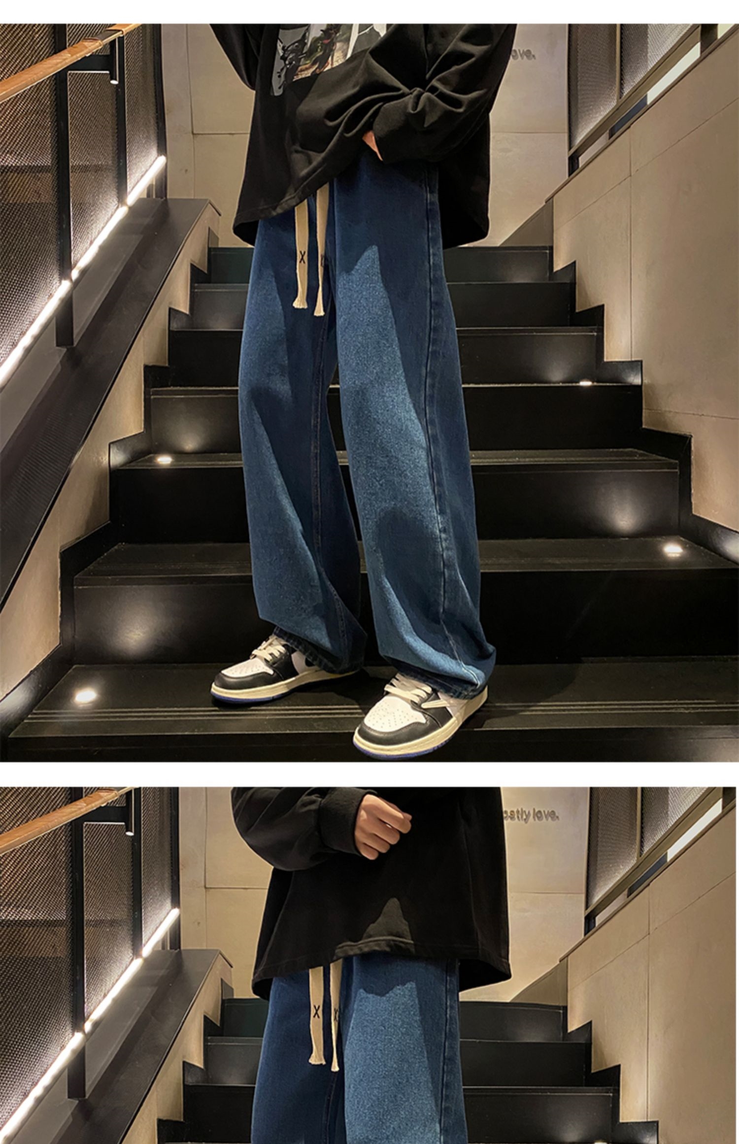 Мужские джинсы винтажного светло-голубого цвета 2024 весна оптом из Китая