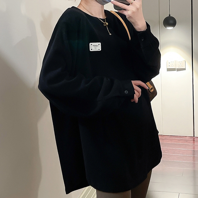 Толстовка с удлиненным рукавом и круглым вырезом оптом из Китая