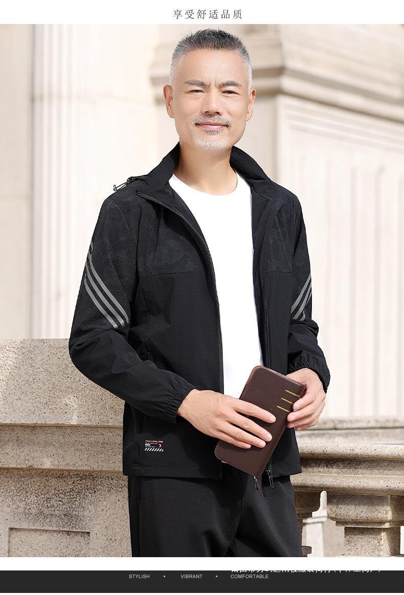 Весенняя куртка с капюшоном для мужчин среднего возраста оптом из Китая