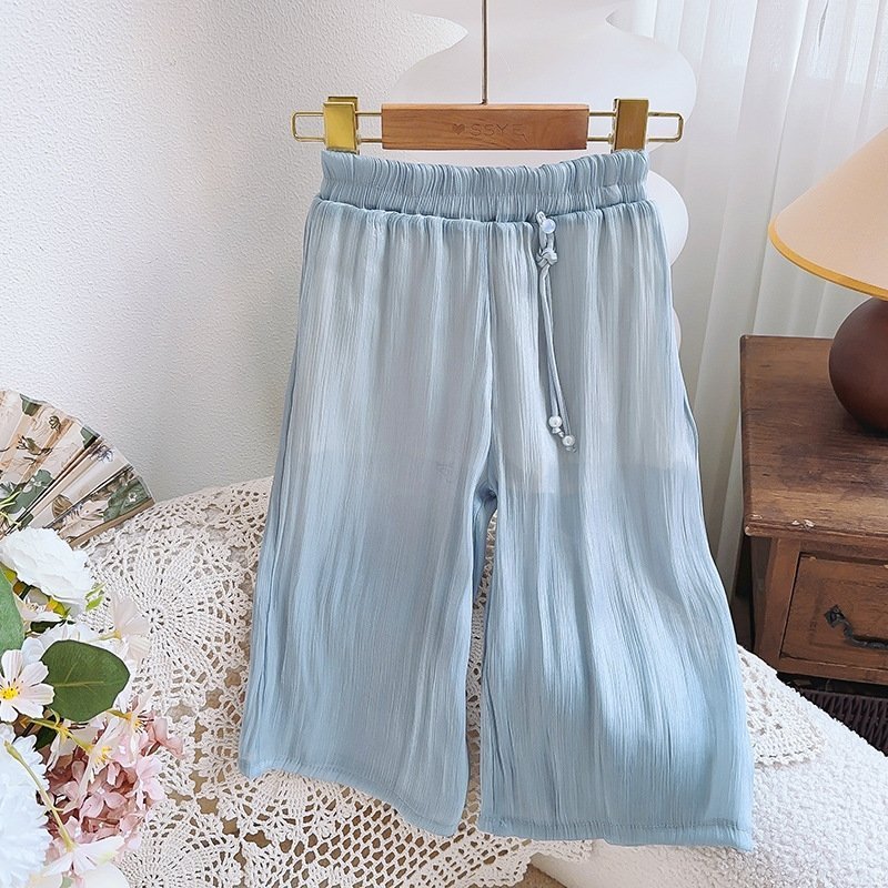 Детские широкие летние брюки для девочек оптом