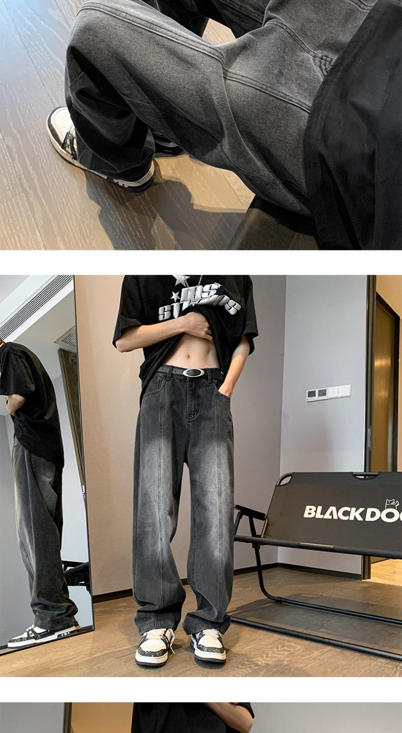 Мужские джинсы в стиле Vibe с черным градиентом оптом из Китая