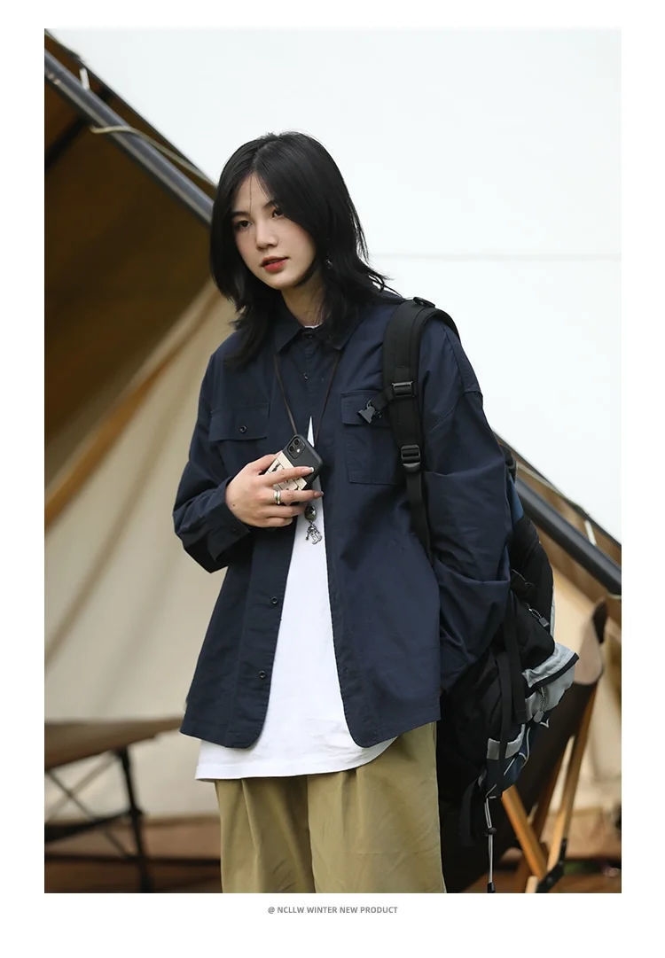 Мужская рубашка-куртка в стиле милитари оптом из Китая