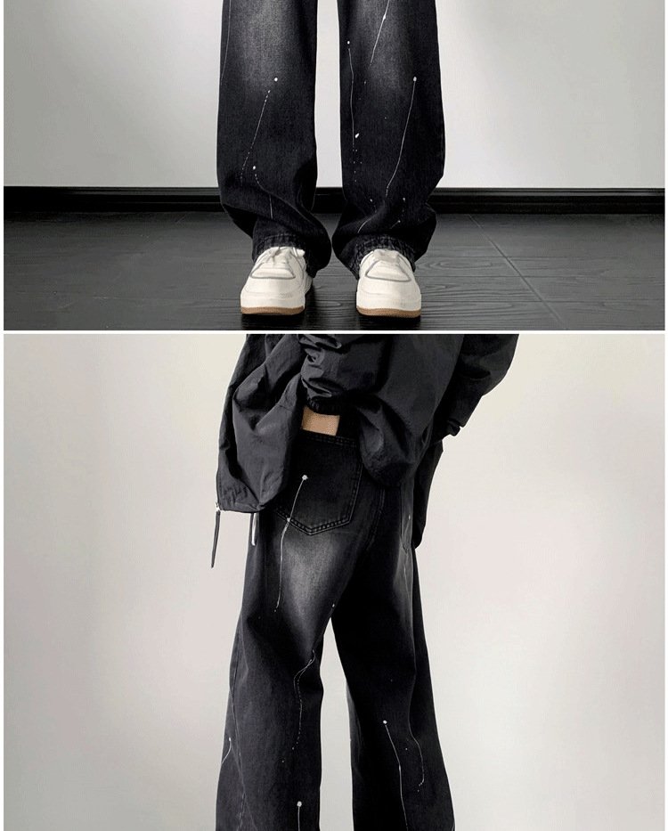 Мужские джинсы с пятнами чернил оптом из Китая