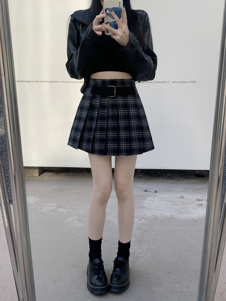 Весенняя женская клетчатая мини-юбка в американском ретро стиле оптом из Китая