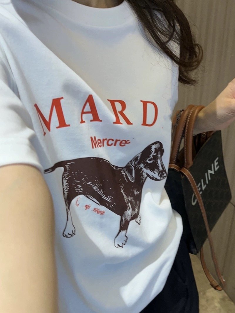 Футболка с коротким рукавом и принтом маленькой собачки оптом