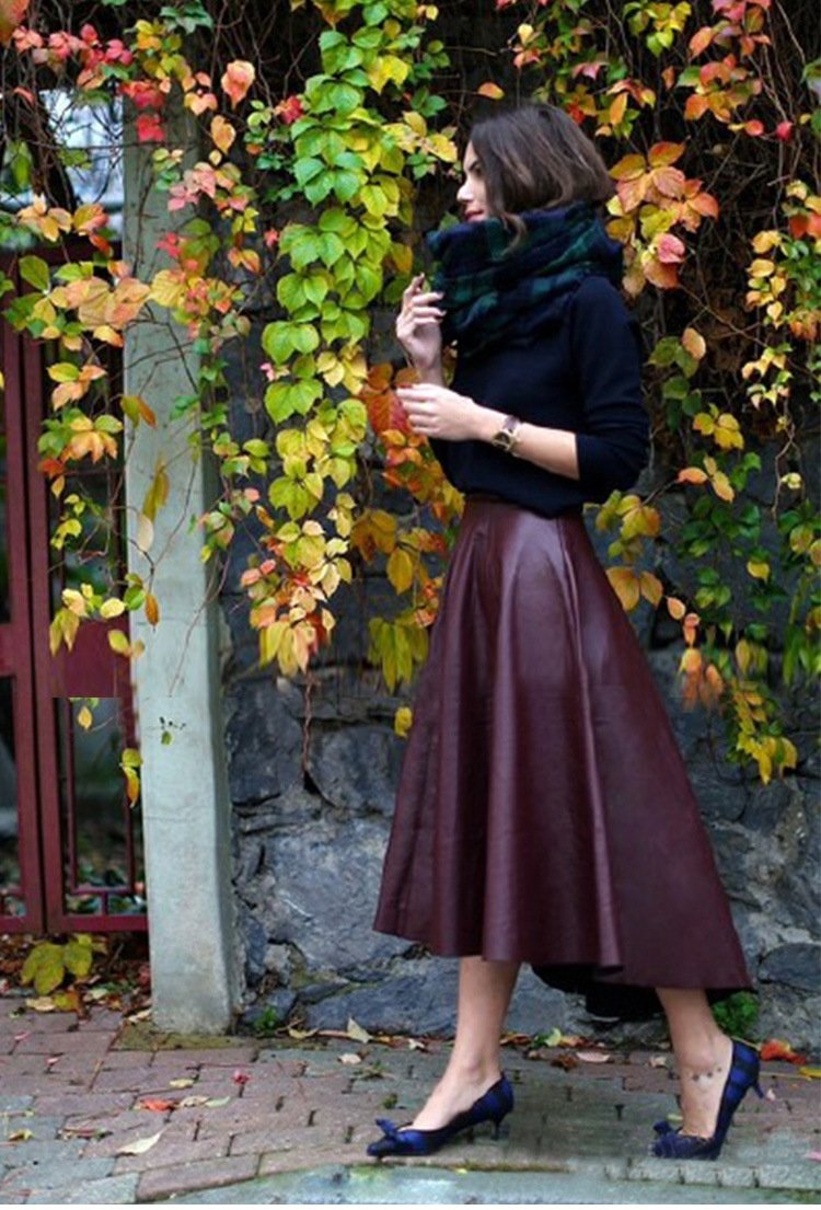 Длинная юбка из овечьей кожи оптом из Китая