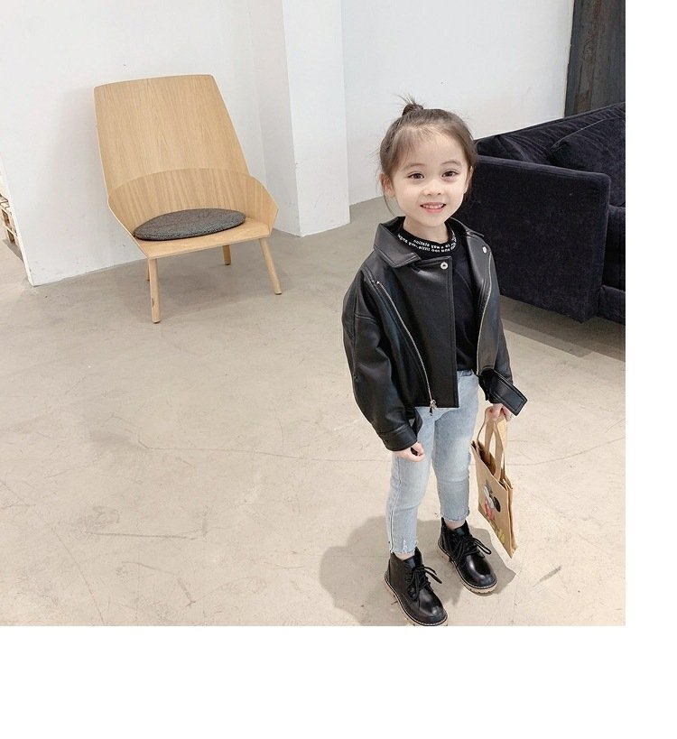 Детская куртка из кожзама в стиле байкеров оптом из Китая