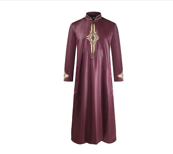 Мужской халат с вышивкой и длинным рукавом оптом из Китая