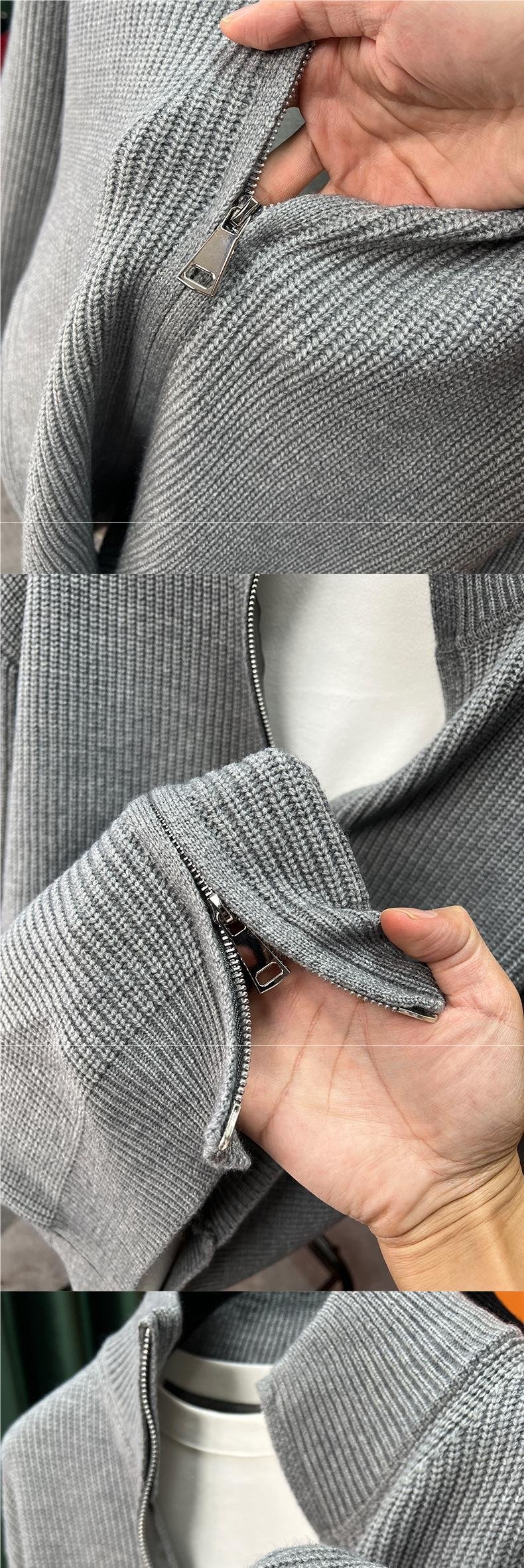 Мужская зимняя вязаная куртка с молнией оптом