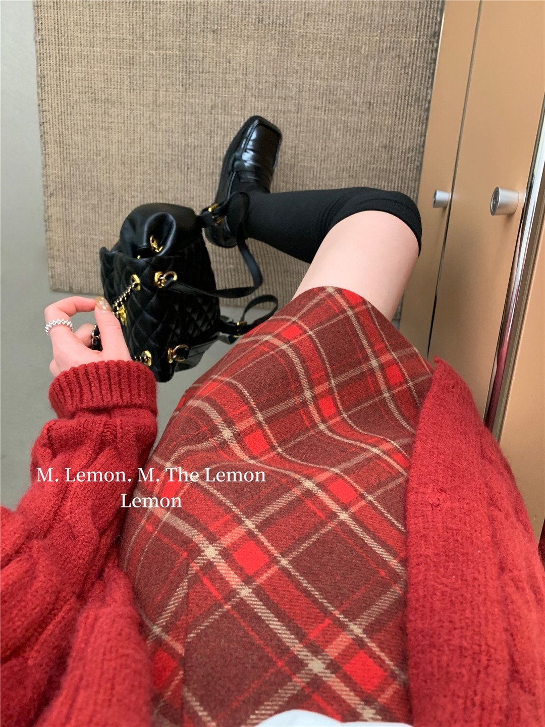 Женская шерстяная мини-юбка в клетку оптом из Китая