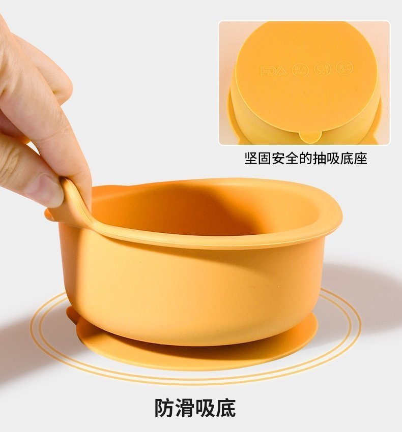 Детская силиконовая миска с присоской медведя оптом