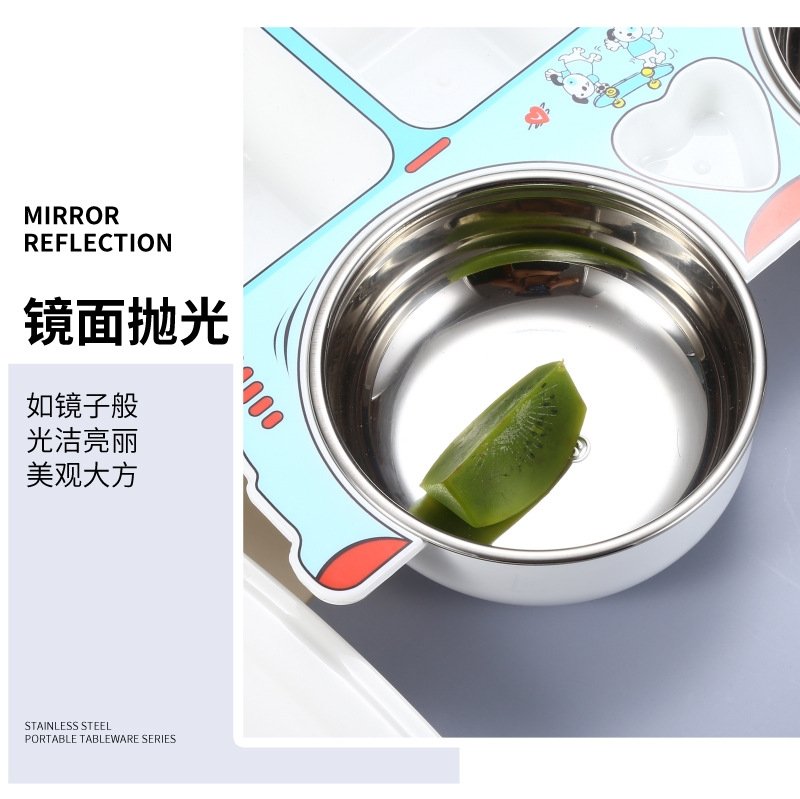 Детская тарелка из нержавеющей стали с разделением на секции оптом