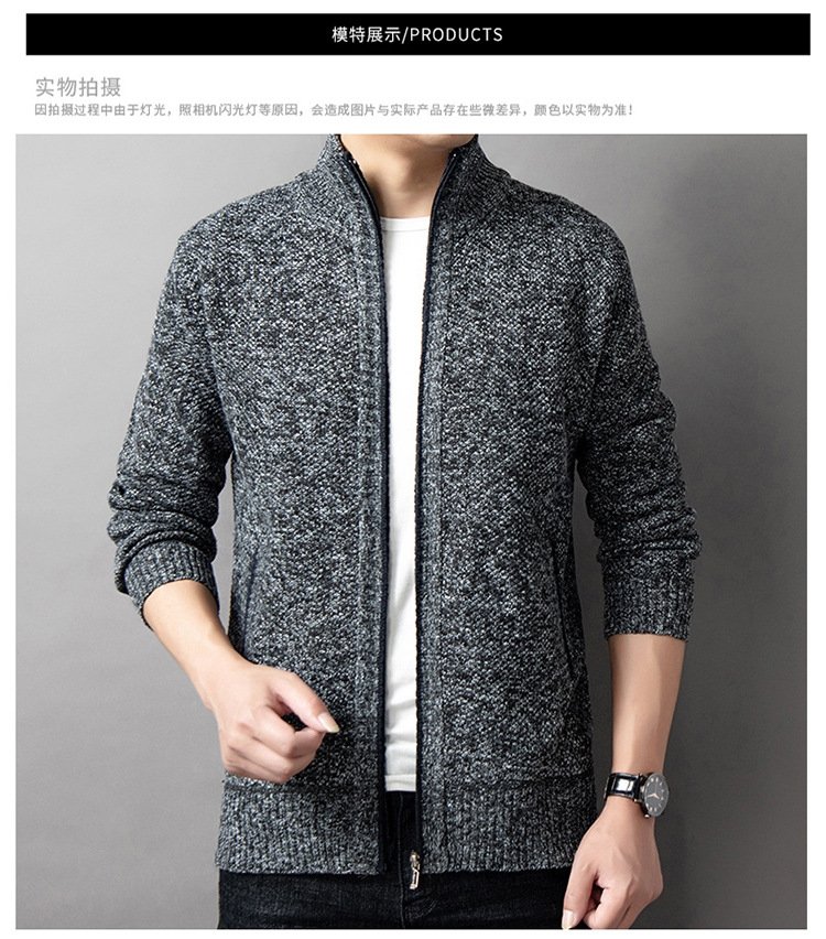Мужская вязаная высокий воротник свитер весна-осень оптом