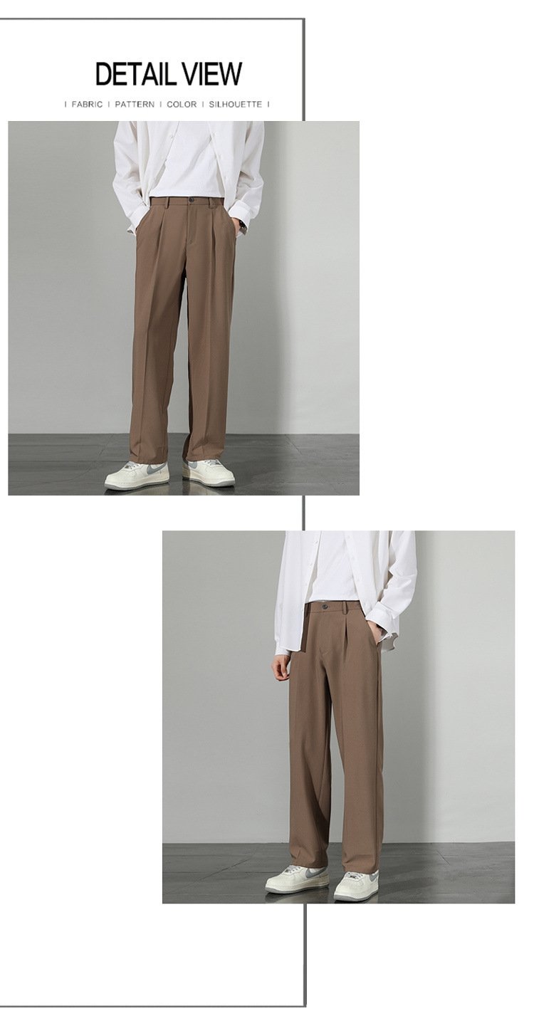 Летние мужские брюки прямого кроя с широкими штанинами оптом из Китая