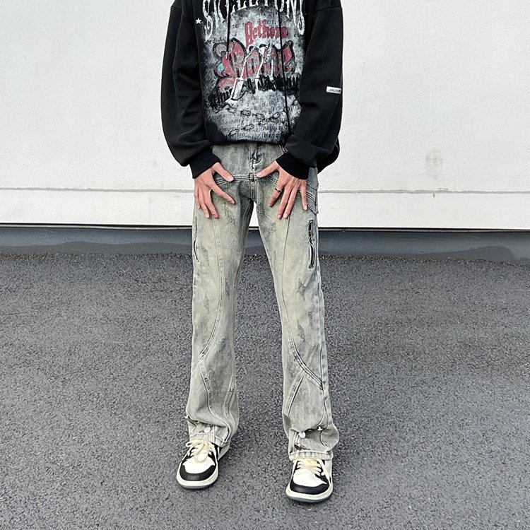 Мужские джинсы в стиле ретро с облегающими штанинами оптом из Китая