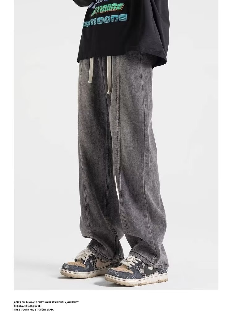 Джинсы мужские ретро-стиль прямые широкие брюки оптом из Китая