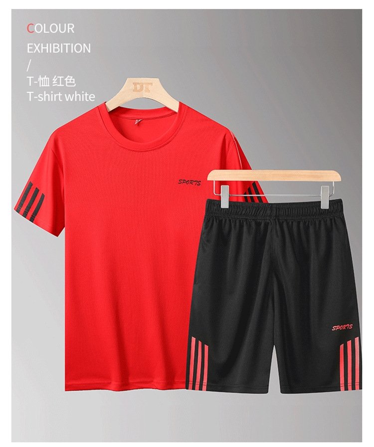 Летний спортивный костюм с короткими штанами и футболкой оптом из Китая