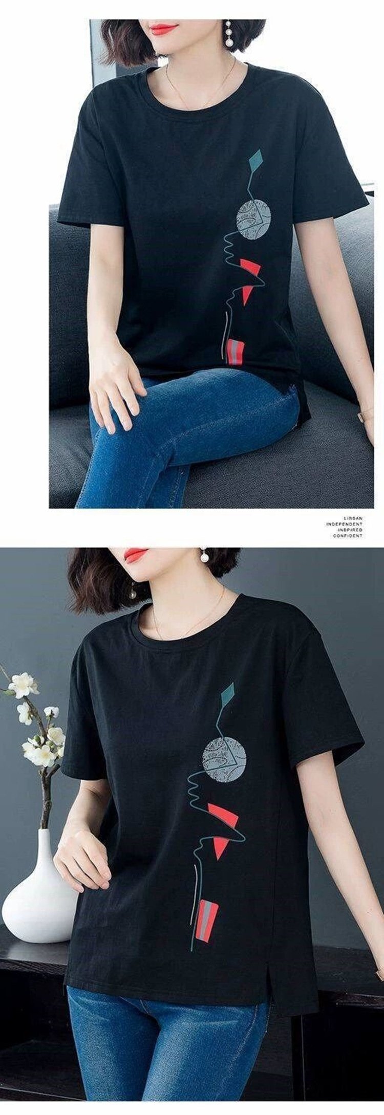 Футболка с коротким рукавом 2024 для женщин оптом