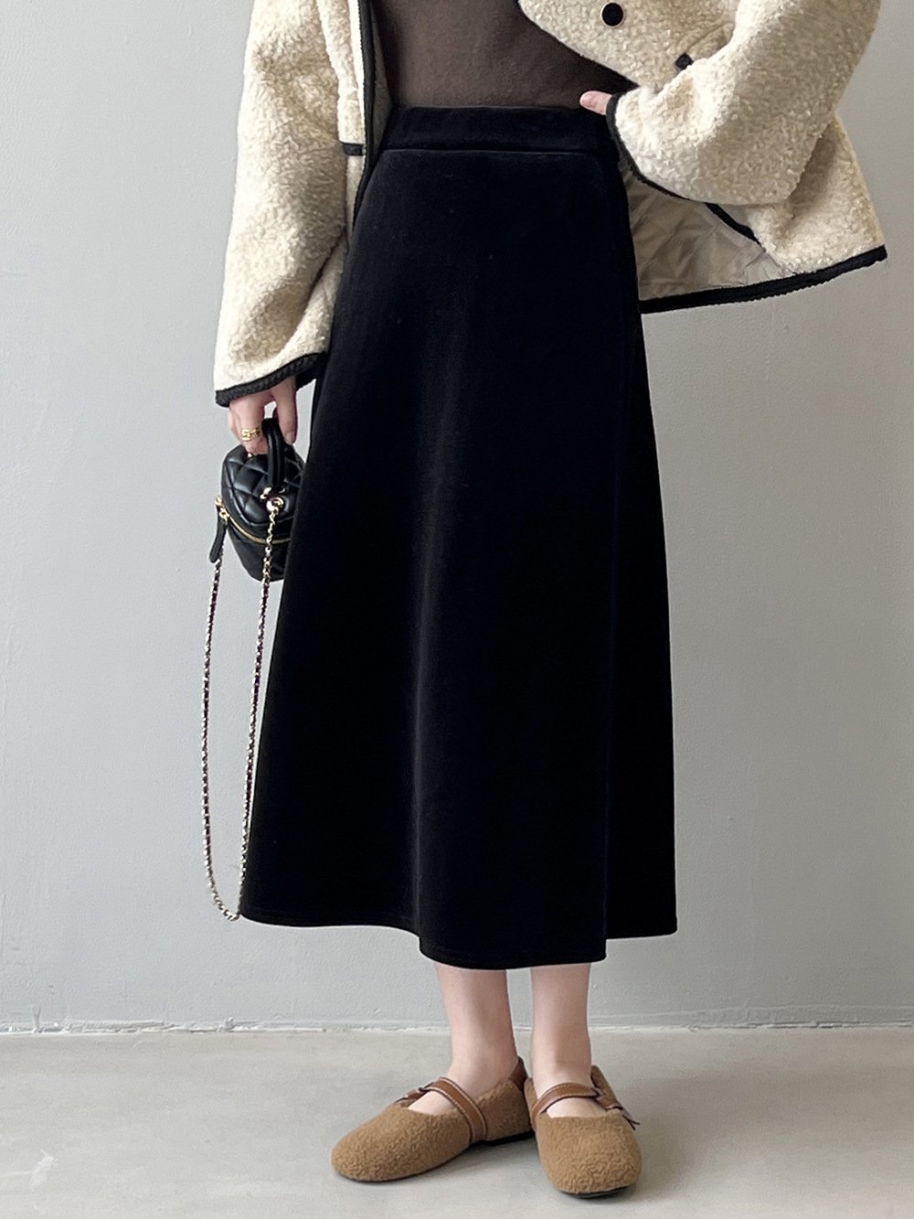 Женская зимняя бархатная юбка 2023 оптом из Китая