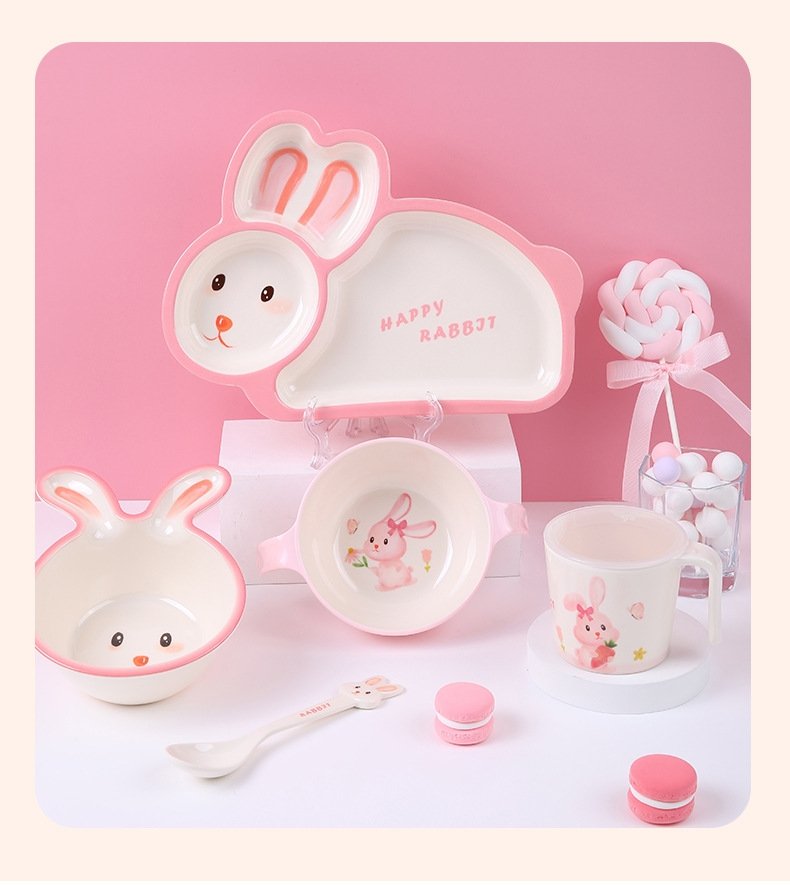 Детский набор посуды 'Розовый зайчик' оптом