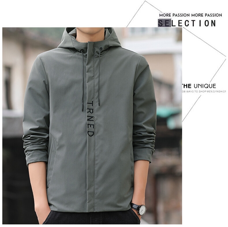 Мужская весенняя куртка с капюшоном оптом из Китая