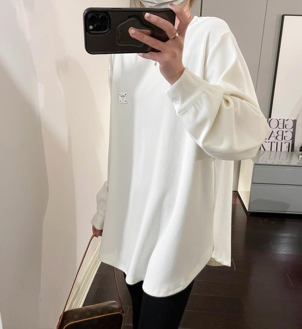 Толстовка с удлиненным рукавом и круглым вырезом оптом из Китая