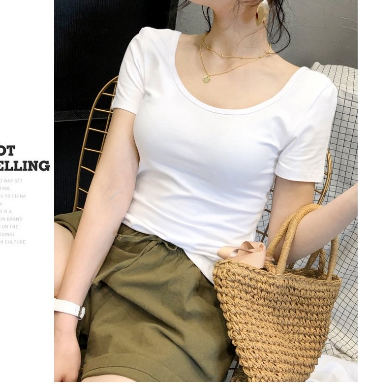 Белая футболка с коротким рукавом оптом из Китая