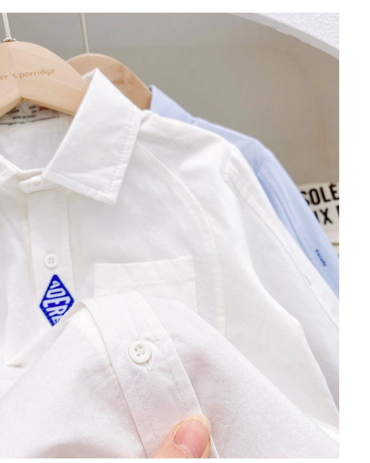 Мальчик-белая рубашка детская весна 2024 оптом из Китая