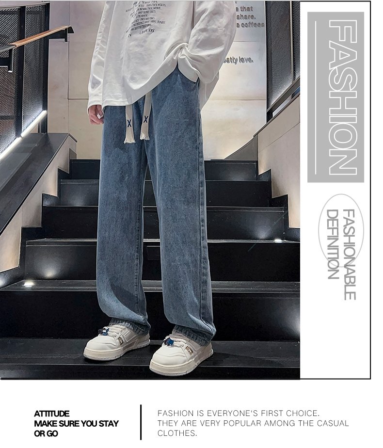 Джинсы 2024 весна мужские прямые широкие джинсы оптом из Китая