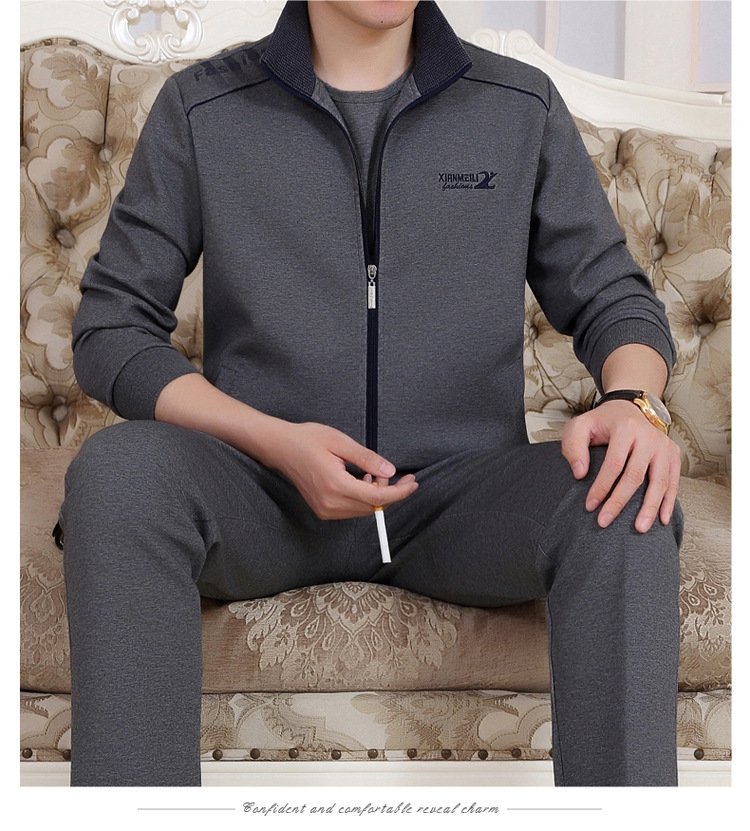 Мужской спортивный костюм с длинными штанами и свитшотом оптом из Китая