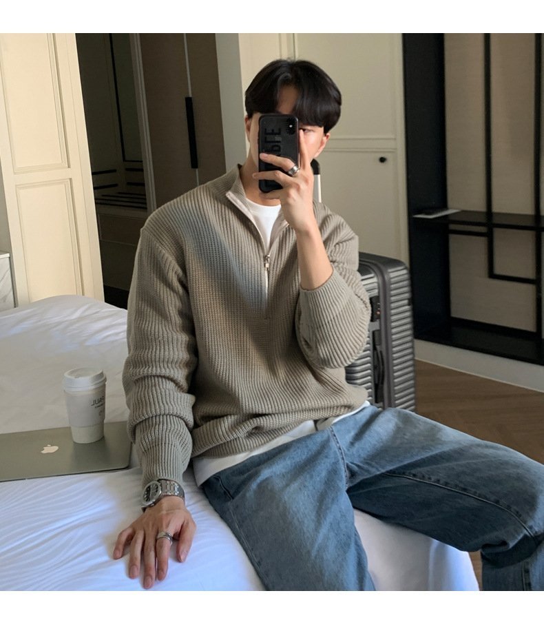 Мужская толстовка с высоким воротником и молнией оптом