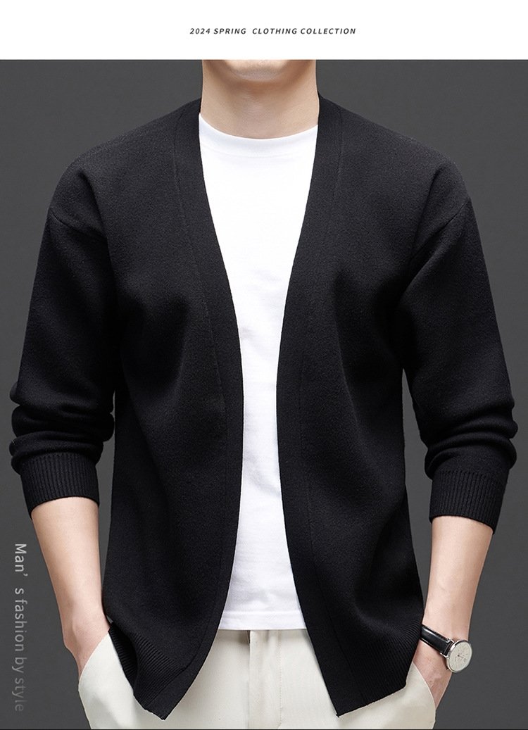 Мужская вязаная кардиган весна-осень оптом