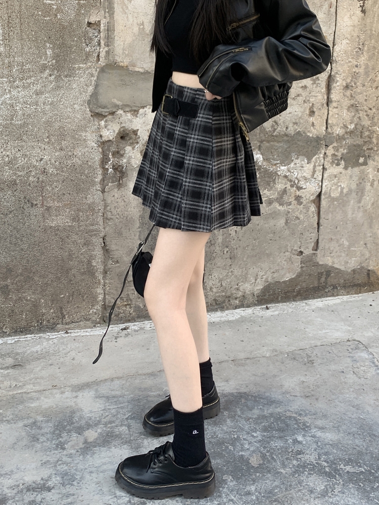 Весенняя женская клетчатая мини-юбка в американском ретро стиле оптом из Китая