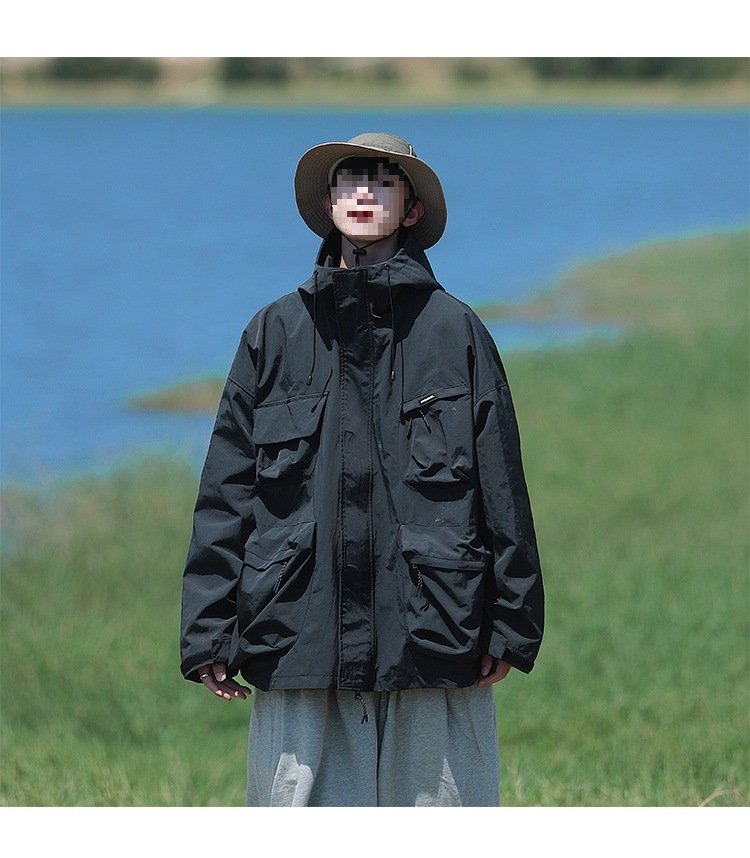 Ветровка военного стиля с капюшоном оптом из Китая