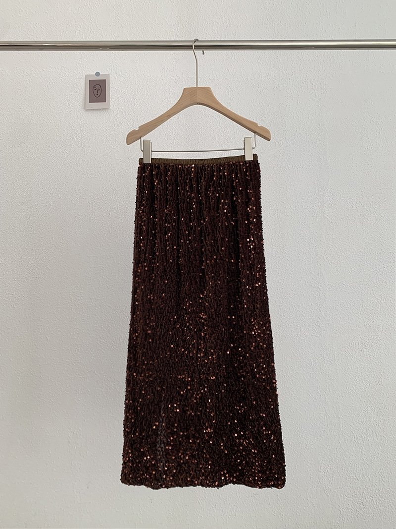 Высокая юбка с блестками из бархата оптом из Китая